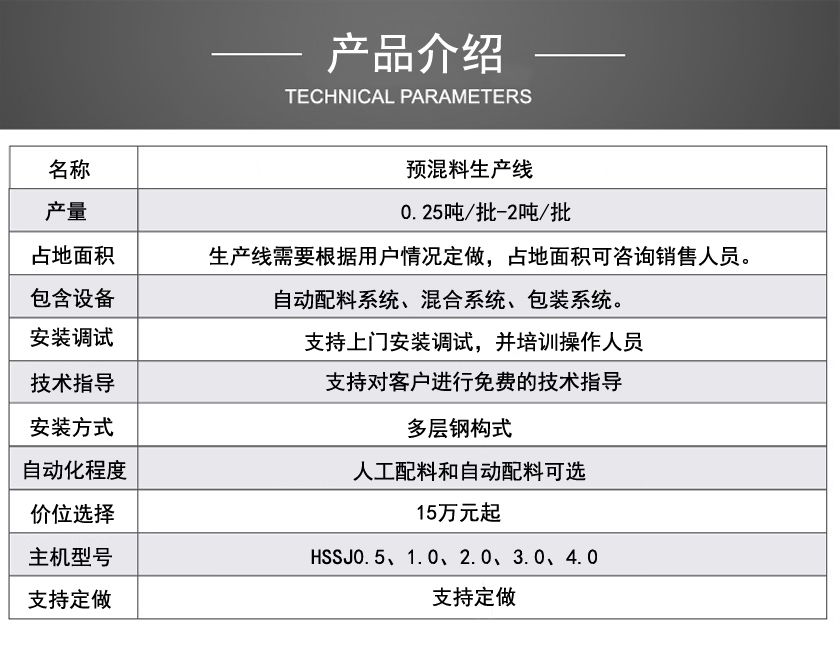 預混料生產(chǎn)線